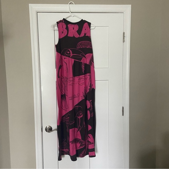 🌿|NWT| Farm Rio x Anthropologie Tiered Graphic Tshirt Dress - Picture 9 of 11